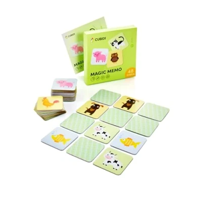 Afbeelding van CUBIDI® Schattig geheugen vanaf 2 met 48 stabiele diermotieven geheugenkaarten Mooi kinderspeelgoed jaar cadeaus voor en oudere kinderen