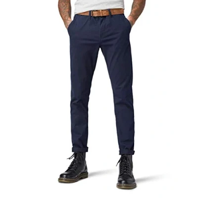 Afbeelding van TOM TAILOR Denim Mannen Chino broek met riem 1008253, 10668 Sky Captain Blue, 28W / 36L