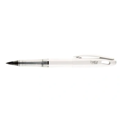 Afbeelding van Pentel TRJ94W A Tradio Black and White Edition Pennen met flexibele kunststof veerpunt behuizing, hoogglans, wit/zwart