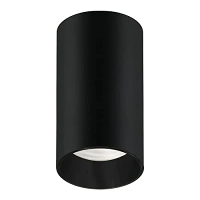 Afbeelding van Maclean MCE 458 Plafondlamp opbouw met GU10 fitting voor LED en halogeenlampen t/m 35W 55x100mm Opbouwspots aluminium rond (1 stuk zonder lampen, zwart) lamp)