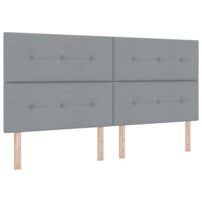 Afbeelding van vidaXL Boxspring Bed met Matras in Lichtgrijs, 200x200 cm, Stof