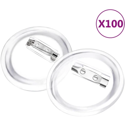 Afbeelding van vidaXL Buttons met spelden 100 st 37 mm acryl