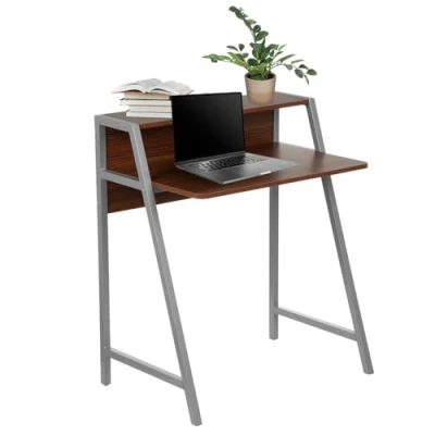 Afbeelding van hjh office Dumont Bureau Computertafel Walnoot / wit