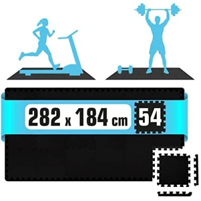 Afbeelding van 54 Fitness Vloermatten 30x30 Sportschoolvloer EVA Puzzelmat Vloermat voor Fitnessruimte