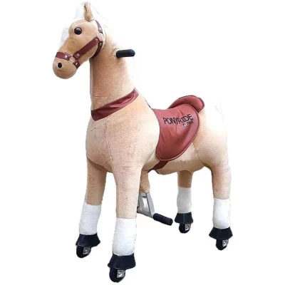 Afbeelding van Pony Ride, rijdend speelgoed paard licht bruin, SMALL