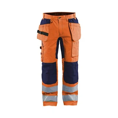 Afbeelding van Blaklader Werkbroek met stretch High Vis 1552 1811 Oranje/Marineblauw D84