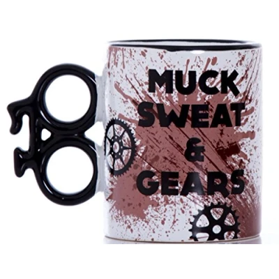 Afbeelding van Boxer Gifts MU3507 Muck Sweat and Gears keramische mok Nieuwigheidsvormig handvat Perfect fietscadeau voor fietsers, multi ,12,5x8,1x9,6 cm