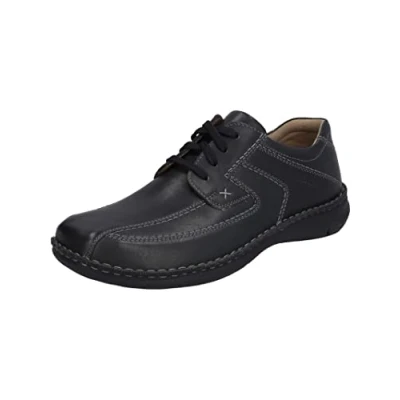 Afbeelding van Josef Seibel Anvers 08 Derby veterschoenen voor heren, comfortabele halfhoge schoenen van echt leer, extra breed, zwart, 41 EU X Breed