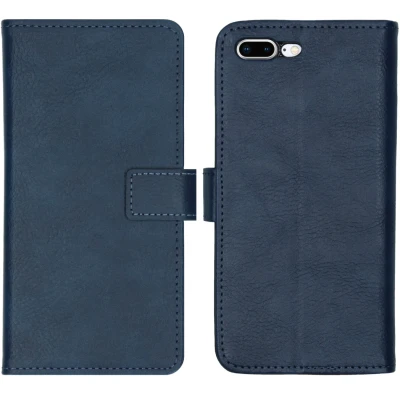 Afbeelding van Apple iPhone 8 Plus Hoesje Kunstleder iMoshion Bookcase Donkerblauw Telefoonhoesje