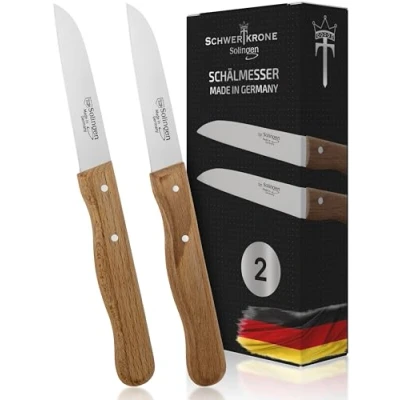 Afbeelding van Schwertkrone Solingen Messenset 2 Delige Premium Schil &amp; Schermmessen, Ergonomisch Ontwerp, Roestvrij Staal, Ideaal voor Keuken en Culinaire Toepassingen