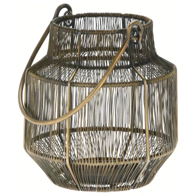 Afbeelding van Homestyle Lantaarn Met Led Verlichting 16x16x17.5 cm Brons