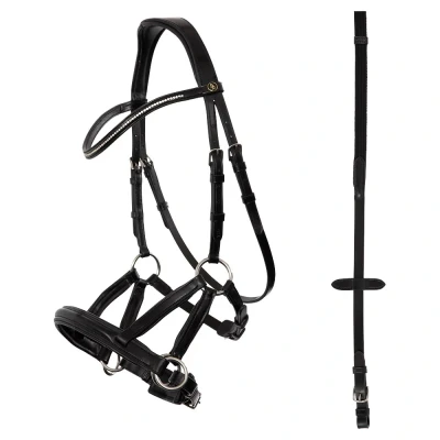 Afbeelding van BR hoofdstel Lewes &quot;side &amp; pull&quot; Cob Zwart