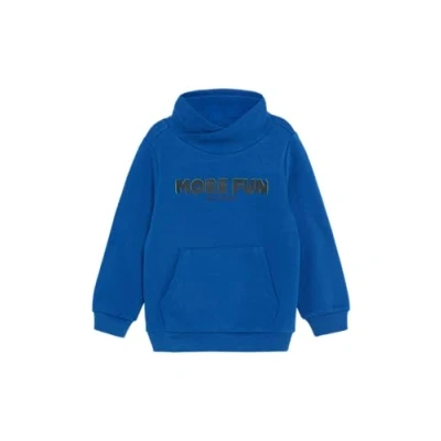 Afbeelding van s.Oliver sweater met tekst cobalt blauw