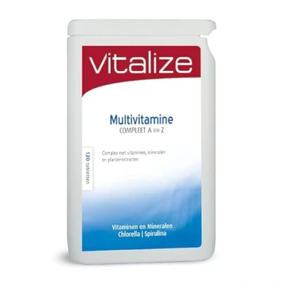 Afbeelding van Vitalize Multivitamine Compleet A t/m Z 120 tabletten Zorgt mede voor een goede weerstand Met spirulina en chlorella