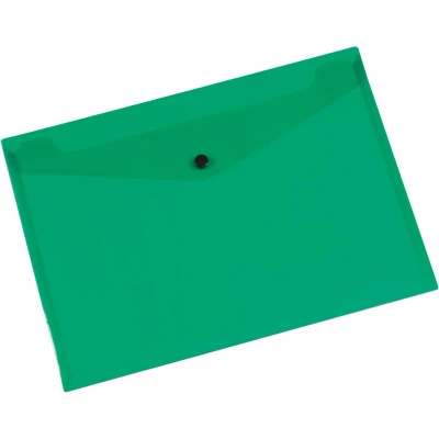 Afbeelding van Q CONNECT documentenmap, A4, transparante PP, drukknopsluiting, groen documentenmap