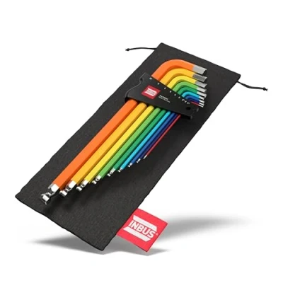 Afbeelding van INBUS® 70273 Inbussleutel Set 9st, 1.510mm, met ColorGrip kleurrijke &amp; Kogelkop — Made in Germany
