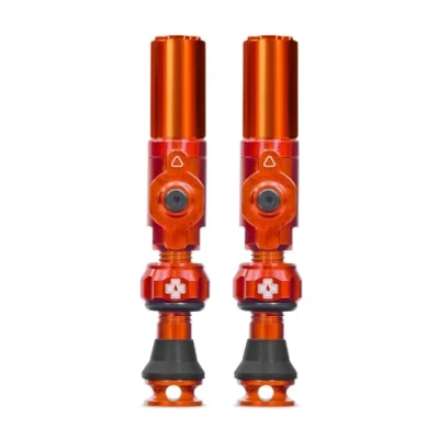 Afbeelding van Muc Off Big Bore Hybrid Tubeless Valves, Orange 35mm Precision Engineered Dust Caps for Bikes with Revolutionary Airflow Technology Schrader Valve MTB/Road/Gravel