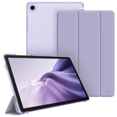Afbeelding van FINTIE Beschermhoes voor Samsung Galaxy Tab A9+ 11 inch 2023, dun, licht, matte achterkant, doorschijnend, met automatische wekker/slaap A9 Plus (SM X210/X216/X218), lila violet