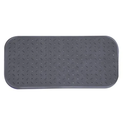 Afbeelding van MSV Douche/bad anti slip mat badkamer rubber grijs 36 x 97 cm Badmatjes
