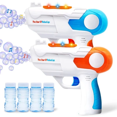 Afbeelding van JOYIN 2 Bubble Guns voor kinderen met 4 flessen Solutions (7 oz), Maker muziek en licht, Machine Party Favors, Zomer Outdoor Speelgoed 3 5 + Jaar oude jongens meisjes peuter