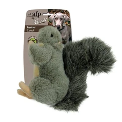 Afbeelding van All For Paws Eekhoorn Hondenspeelgoed met Pieper, Grijs, 9 inch/ 23 cm