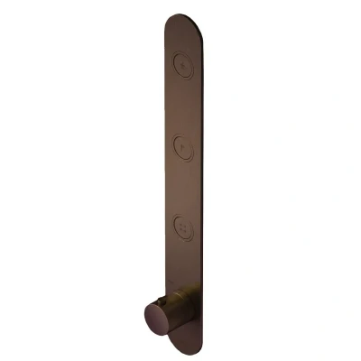 Afbeelding van HotBath Cobber PB050 afbouwdeel voor inbouwthermostaat met 3 pushbuttons geschikt verticale plaatsing Verouderd Messing