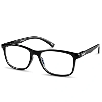 Afbeelding van JaMa+ het origineel bril met blauwlichtfilter voor dames en heren unisex incl. etui blauwfilter pc, tv, gaming mobiele telefoon UV 400 bescherming zacht oog, zwart,