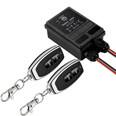 Afbeelding van ZHOFONET 12 V radioschakelaar, draadloze schakelaar met afstandsbediening, DC12V 72V 40A draadloos relais 328ft lang bereik voor huishoudelijke apparaten, pompen, lampen, plafondventilatoren en