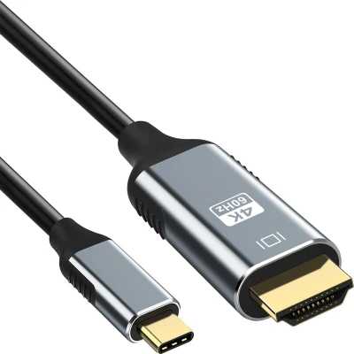 Afbeelding van USB C naar HDMI kabel 4K@60Hz 1 meter Zilver Allteq