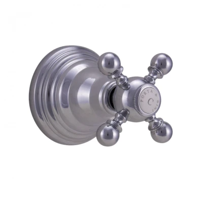 Afbeelding van PB klassieke kraan inbouw stopkraan met sterknop Chroom 1208855562