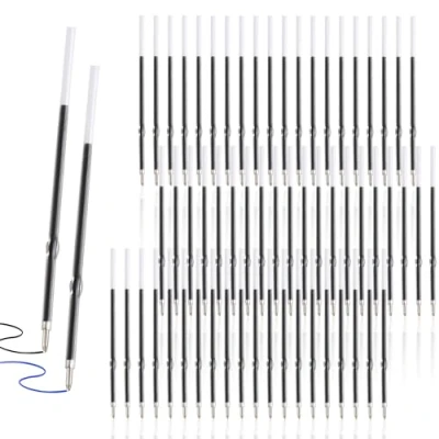 Afbeelding van balpenvullingen set, 60 stuks vervanging in blauwe balpen &amp; zwarte balpenvullingen. Geschikt voor met een lengte van 98 mm.