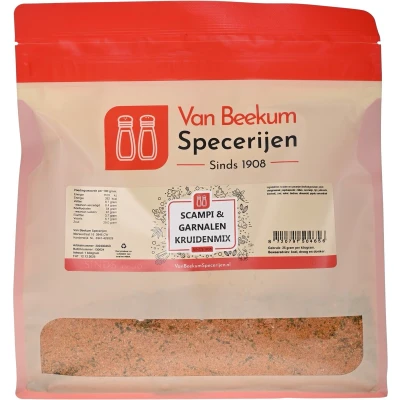 Afbeelding van Van Beekum Specerijen Scampi &amp; Garnalen Kruidenmix 1 kilo (hersluitbare stazak)