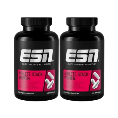 Afbeelding van ESN Athlete Stack Women, 2 x 210 Capsules met Sporenelementen en Mineralen Zink, Magnesium Meer Gemaakt in Duitsland, Laboratorium Getest