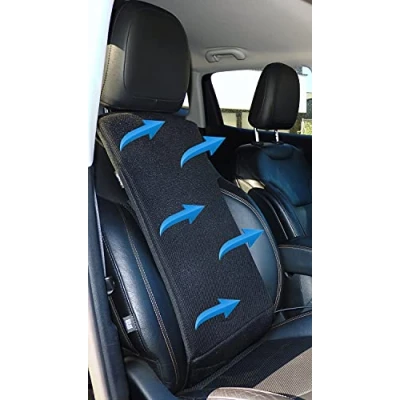 Afbeelding van Verkoelend zitkussen, ventilator, ventilatie, rugkoeler, airconditioning, 12/24 V, rugventilatie, verkoelende stoelbekleding voor personenauto&#039;s en vrachtwagens