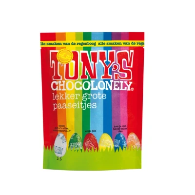 Afbeelding van Tony&#039;s Chocolonely Paaseitjes Chocolade Mix Uitdeelzak Pasen Paaschocolade Paascadeautjes voor Kinderen Paas Cadeau 1 x 230 Gram Paaseieren