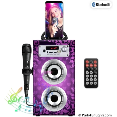 Afbeelding van PartyFunLights Bluetooth Karaoke Set party speaker microfoon afstandsbediening
