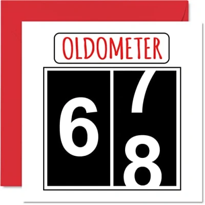 Afbeelding van Leuke 68e verjaardagskaarten voor mannen vrouw Oldometer Happy Birthday Card papa mama opa oppas oma oom tante neef, 145 mm x wenskaarten, verjaardagskaart