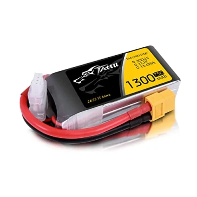 Afbeelding van Tattu 3S Lipo accu 11.1V 1300mAh 75C XT60 stekker batterij cellen voor FPV UAV RC vliegtuig auto Evader BX Quadcopter helikopter vrachtwagen boot