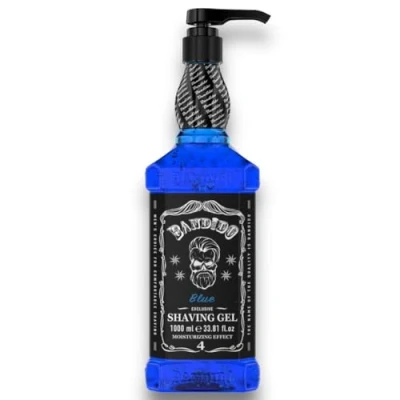 Afbeelding van Bandido Shaving Gel Men Blue 2 delige set (2 x 1000 ml) scheergel blauw transparant mannen scheren niet schuimmend nauwkeurig van baardcontouren met elk scheermes (blauw