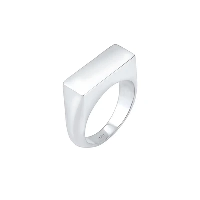 Afbeelding van Elli MATT GEO Basic Blogger Trend Ring silvercoloured, Dames, Maat: 54, Silver coloured