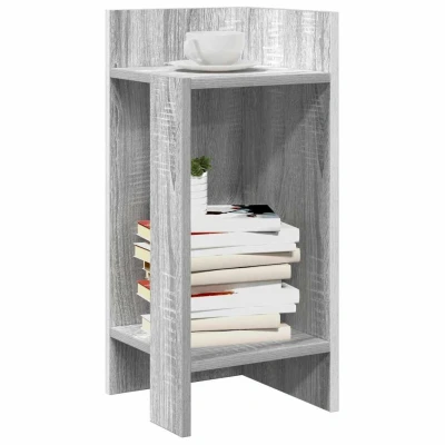 Afbeelding van vidaXL Bijzettafels 2 st met plank 25,5x27x60 cm grijs sonoma eiken