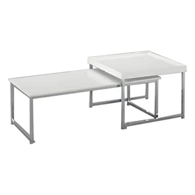 Afbeelding van Hoofdtafel DKD Home Decor Wit Zilverkleurig Staal Hout MDF 110 x 48 45 cm