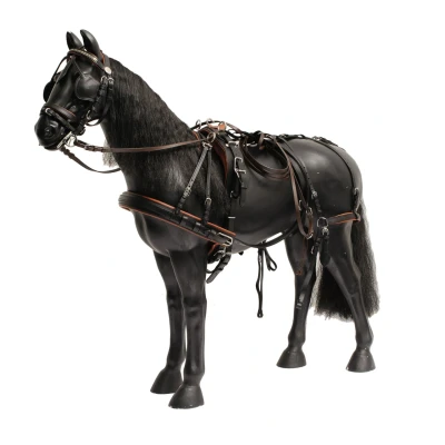 Afbeelding van MHS Luxe lederen enkelspantuig Shetland Zwart Bruin
