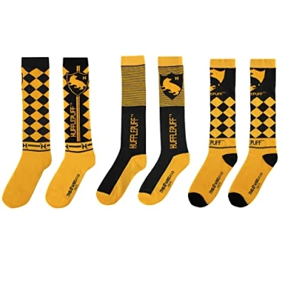 Afbeelding van Harry Potter Set of 3 Hufflepuff High Socks