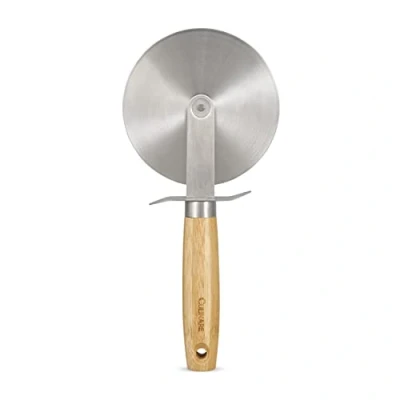 Afbeelding van Culinare Naturals C70004 Pizza Snijder, Duurzaam Bamboe/Roestvrij Staal, 22cm x ø 10cm, Voor het Snijden van Pizza, Platbrood en Gebak, 2 Jaar Garantie