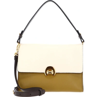 Afbeelding van Coccinelle Leren Handtas Schoudertas Binxie Tricolor Handbag Grained Leather Multi. Butter Veelkleurig