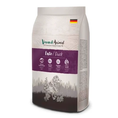 Afbeelding van Venandi Animal Premium droogvoer voor katten eend, 1 verpakking (1 x 6,5kg), graanvrij met veel vers vlees