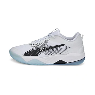 Afbeelding van Puma Eliminate Power Nitro II Handbalschoenen, Heren, Maat: 42, White/black/nitro blue Textiel/ synthetisch