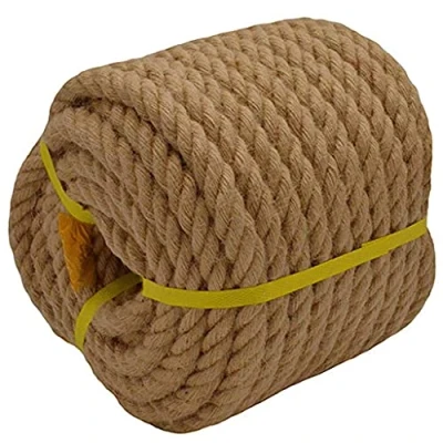 Afbeelding van Dik henneptouw voor buiten, gedraaid jutetouw Natuurlijk manilla touw 35 mm / 40 5 10 m doe het zelfwerk Tuinieren Hangmat Huisdecoratie (maat: 6 m)