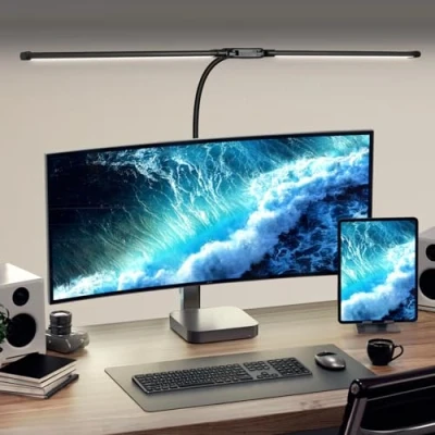 Afbeelding van CHENBEN Krachtige led bureaulamp, 24 W, 75 cm, klem, 5 helderheid, 10 kleurtemperaturen, zwanenhalsslang, verstelbaar licht, voor design, lezen, tekenen
